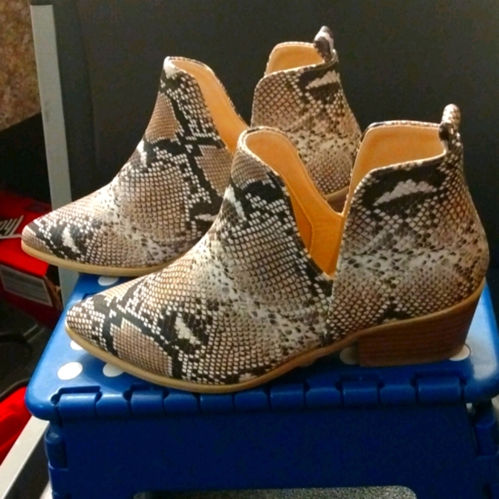 Pointy tow snake skin boots